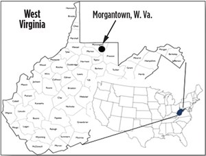 Fig. 1. The site is located at NNE’s Morgantown Industrial Park (MIP) site just outside of Morgantown, W. Va.