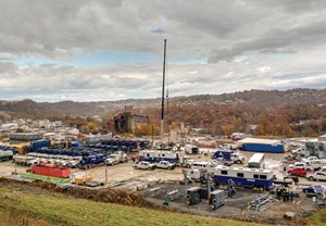 Fig. 2. The Northeast Natural Energy Morgantown Industrial Park site, during stimulation of the MIP 5 production well.