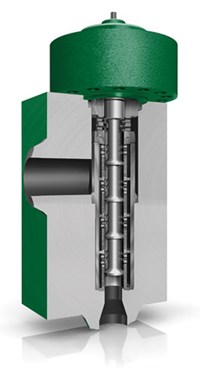 Fig. 3. A Fisher CAV4 control valve with Cavitrol trim, used for offshore water injection.