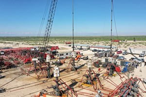 Fig. 3. Five Freedom Series systems operating simultaneously on the Primexx well pad in Reeves County, Texas.