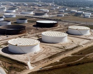 crude oil reserve tanks at the Strategic Petroleum Reserve