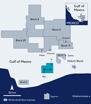 map of Block 30, where the oil discovery was made