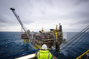 oil production platform in the North Sea