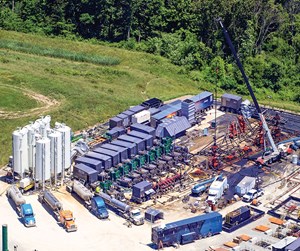Fig. 3. An Evolution Well Services’ all-electric frac spread at work on a CNX pad. Image: CNX Resources Corp.