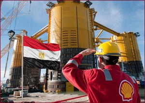 Shell Egypt worker saluting field equipment