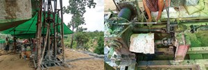 Fig. 2. Myanmar’s local oil and gas industry: Primitive equipment (left) and flip-flop footwear (right).
