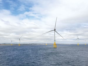 Fig. 1. The Aberdeen Bay Wind Farm is an offshore test and demonstration facility about 3 km off the Scottish coast. The 11 turbines have an installed capacity of 93.2 MW. First power was generated in July 2018, with full commissioning established in September 2018.