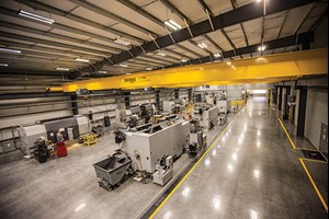 The floor of K&amp;B Industries’ new 200,000-ft2 manufacturing facility promotes linear flow, which, the company says, also promotes higher efficiency.