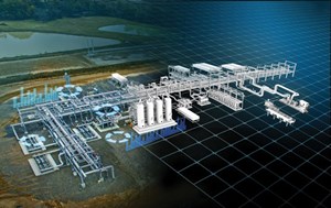 Fig. 5. Rendering of gas processing facility designed in the Symmetry process software platform.