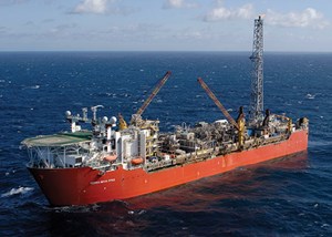 Fig. 2. The Terra Nova FPSO underwent maintenance work in late 2021, prior to sailing to dry dock in Ferrol, Spain. A safe return to operations is anticipated before the end of 2022.