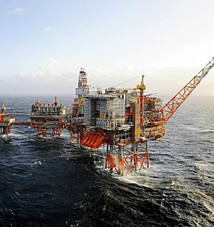 exploration platform in the North Sea, where Aker BP made a significant oil discovery