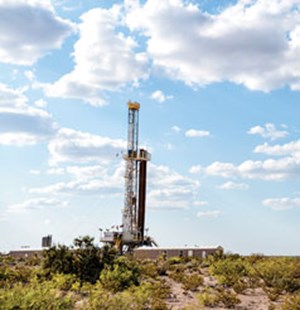 Fig. 3. Activity remains at a relatively stout pace in the Permian basin, where the Wolfcamp formation is a primary shale target in Texas District 8. Photo: Anadarko Petroleum.