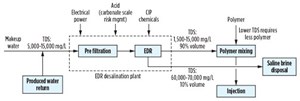 Fig. 4. A process flow diagram of a Flex EDR Organix system for treating EOR produced water.