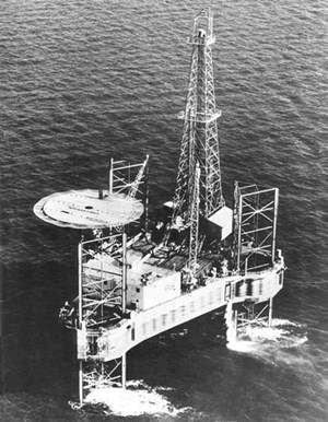 Fig. 4. One of Zapata’s jackup rigs. Photo: Bush Presidential Library.