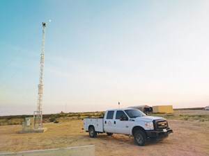 Fig. 3. One of 12 centralized BasinScan laser nodes onsite in the Permian basin. Image: LongPath Technologies, Inc.
