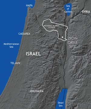 onshore location for exploration activities in Israel