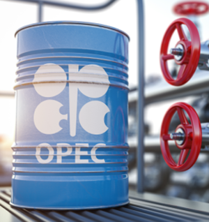 blue OPEC oil barrel