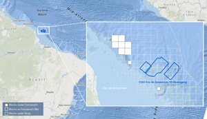 Map of CCGs 3D seismic reimaging project offshore Brazil