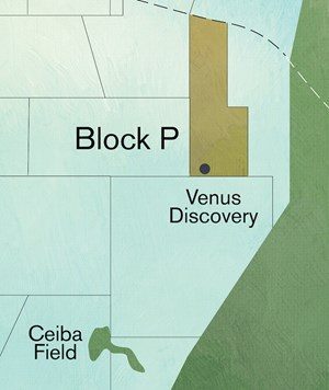 map of the Venus oil discovery