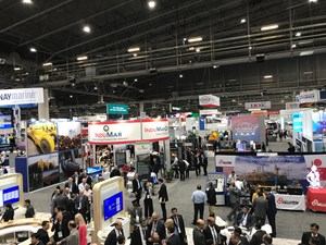 Fig. 1. More than 1,300 companies from 104 countries exhibited on the floor at OTC. Image: Kurt Abraham, World Oil.