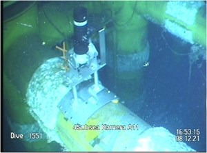 Fig. 5. New SMS Vision camera prototype installed subsea. Image: 4Subsea.