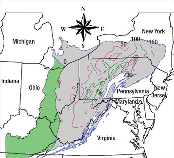 Location of the Marcellus Shale.