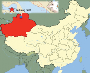 The Lu Liang oil field is located in the Xinjiang region of Western China.