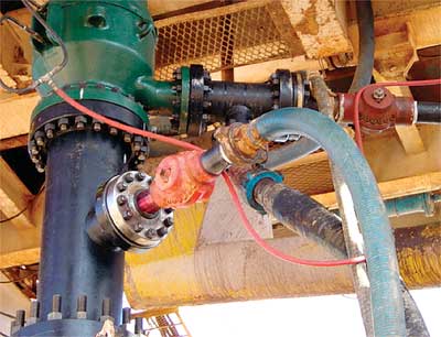 Fig. 1. Connections at the wellhead were designed to keep all procedures conventional, including drilling, connections, tripping, logging casing and cementing.