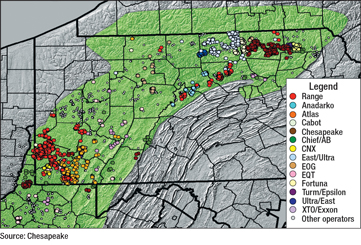 New drilling permits issued in the Marcellus play 