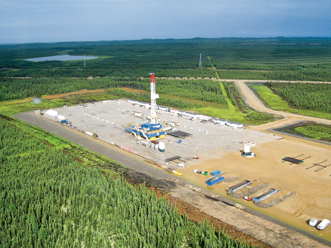 Nabors Rig 102 batch drills SAGD well pairs at Suncor’s Firebag property.